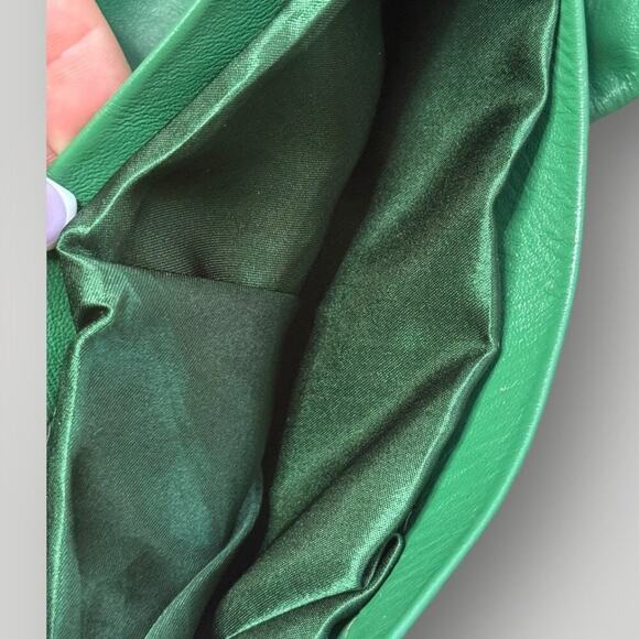 NYRVA Green Genuine Leather Flare Pants Size 28 High Waist Retro Y2K- L34 - Picture 6 of 11